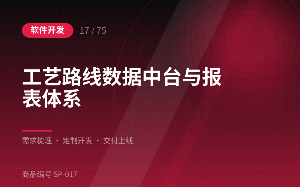 工艺路线数据中台与报表体系