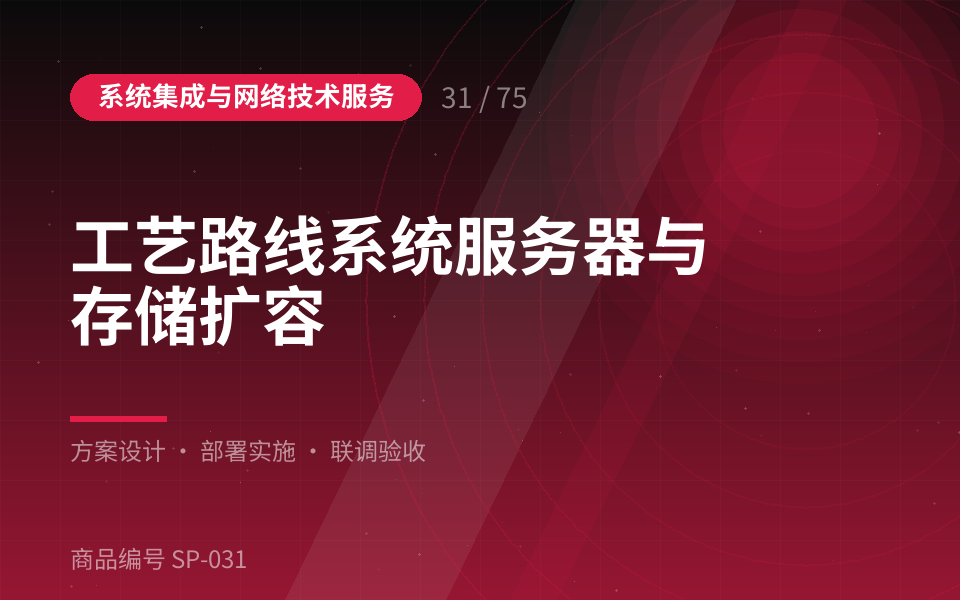 工艺路线系统服务器与存储扩容