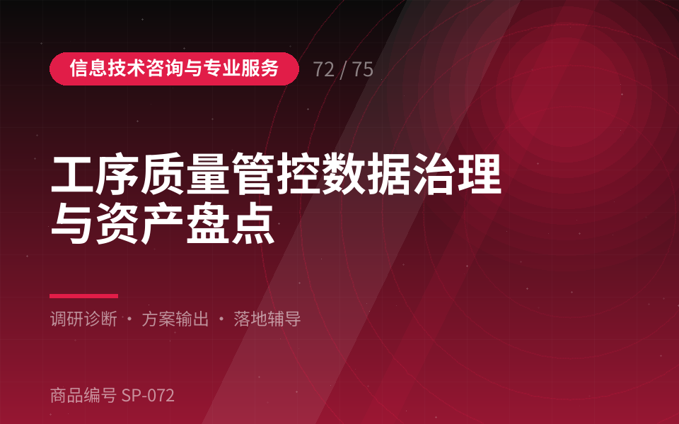 工序质量管控数据治理与资产盘点
